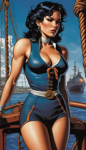 the sea maid,seafaring,wonderwoman,catarina,venetia,wonder woman,wonder woman city,motor boat race,amazone,sailor,girl on the boat,sea fantasy,pirate,boat operator,lasso,stevedore,full-rigged ship,lady honor,galleon,sailer,Illustration,American Style,American Style 08