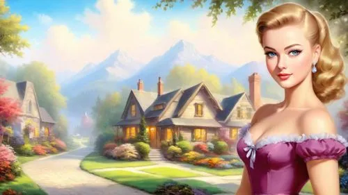 cartoon video game background,fairyland,housemaid,dorthy,landscape background,background image