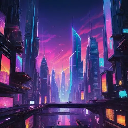 futuristic landscape,fantasy city,cityscape,colorful city,metropolis,cyberpunk,shinjuku,city at night,scifi,futuristic,tokyo city,city lights,vast,city,ancient city,evening city,the city,sky city,city blocks,cities,Illustration,Vector,Vector 08