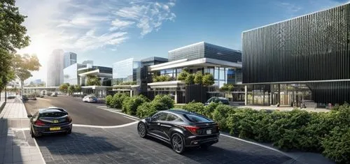 modern commercial area.
 the place is full of greenaries. a grand entrance
,barangaroo,croydon facelift,mercedes eqc,smart city,zagreb auto show 2018,hafencity,the boulevard arjaan,mclaren automotive,