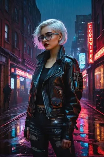 cyberpunk,cyberpunks,jenji,futurepop,domino,jacket,replicants,futuristic,world digital painting,dystopian,noir,bladerunner,holtzmann,renegade,cyber glasses,birds of prey-night,digital painting,cyberdog,synth,nyx,Art,Artistic Painting,Artistic Painting 50