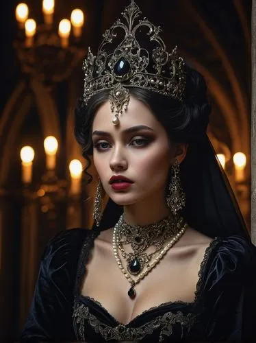 bridal jewelry,diadem,miss circassian,gothic portrait,pooja,queen of the night,gothic fashion,queen crown,yemeni,aditi rao hydari,gold crown,tiara,imperial crown,royal crown,victorian lady,crown render,celtic queen,gothic woman,queen s,indian bride,Conceptual Art,Daily,Daily 14