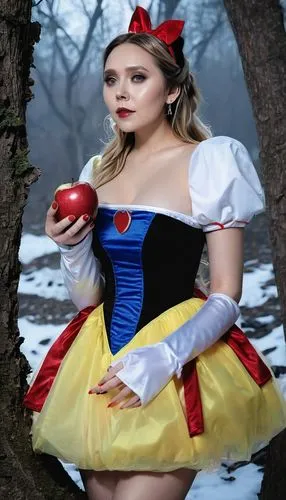 snow white,alice in wonderland,queen of hearts,dirndl,ballerina in the woods,fraulein,Illustration,Realistic Fantasy,Realistic Fantasy 46