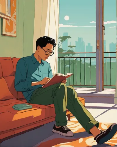 relaxing reading,remote work,sci fiction illustration,reading,window sill,coffee and books,author,book illustration,read a book,paris balcony,camera illustration,game illustration,frame illustration,reading glasses,an apartment,man with a computer,bookworm,blue jasmine,digital nomads,porch,Illustration,Vector,Vector 03