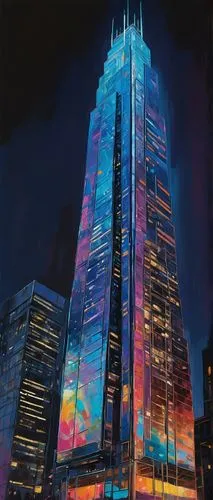 supertall,the skyscraper,skyscrapers,skyscraper,barad,skyscraping,1 wtc,kimmelman,skycraper,sears tower,world trade center,pc tower,glass painting,richter,antilla,glass building,tishman,ctbuh,one world trade center,tall buildings,Conceptual Art,Oil color,Oil Color 10