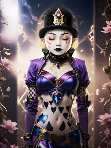 a character from the card deck queen of hearts,diaochan,mileena,jiangshi,mesmero,liliana,omotoyossi,Photography,General,Fantasy