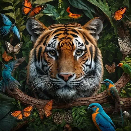 bengal tiger,sumatran tiger,tropical animals,a tiger,tiger,asian tiger,tigers,tiger png,chestnut tiger,forest animals,bengal,siberian tiger,woodland animals,blue tiger,animal portrait,fauna,animal world,exotic animals,world digital painting,tigerle,Photography,General,Fantasy