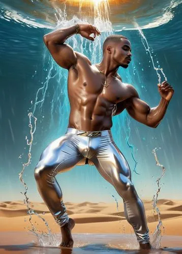 god of the sea,oenomaus,orishas,aqualad,sagat,poseidon,Art,Classical Oil Painting,Classical Oil Painting 01