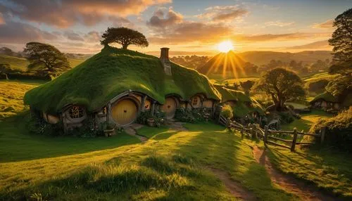 hobbiton,hobbit,ireland,fantasy landscape,home landscape,fairy house,fantasy picture,jrr tolkien,fairy village,northern ireland,witch's house,thatched cottage,icelandic houses,new zealand,scotland,ancient house,mushroom landscape,green landscape,wales,scottish highlands,Photography,General,Fantasy