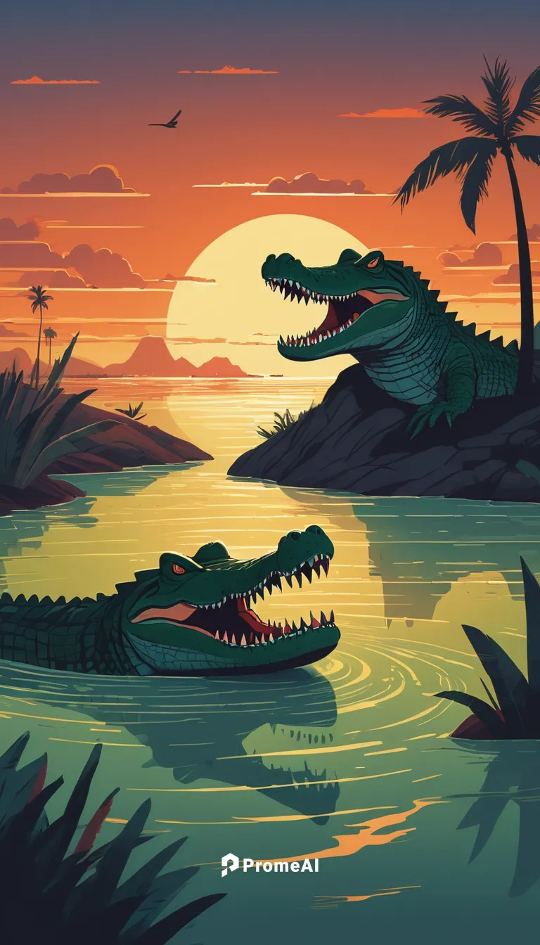 Write a thrilling story about a crocodile race at sunset.,alligator alley,alligators,south american alligators,american alligators,crocodiles,salt water crocodile,crocodile,saltwater crocodile,alligat