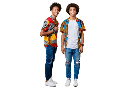 Tanga boy, African ethnicity, smiling face, bright eyes, Afro hair, casual wear, colorful dashiki shirt, ripped jeans, sneakers, relaxed posture, one hand in pocket, natural daylight, soft focus, warm