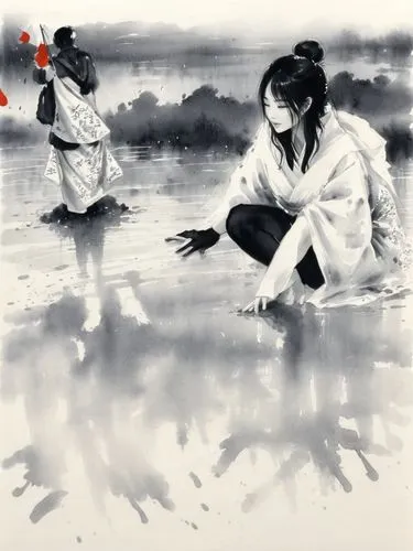 zuoying,japanese art,geishas,ugetsu,geisha girl,baishi,jianfeng,yuexiu,wuxian,wenzhao,yanzhao,jianying,zhiyuan,xuebing,wenhao,guqin,geisha,qinghe,maiko,yonghao,Illustration,Paper based,Paper Based 30