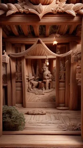 wooden construction,wood carving,wooden sauna,popeye village,wooden mockup,nativity village,log cabin,christmas manger,log home,carved wood,wood doghouse,woodwork,wood art,ornamental wood,3d fantasy,the manger,wooden houses,wooden hut,wood background,3d rendering