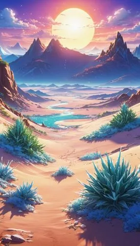 desert background,dune landscape,dune sea,desert desert landscape,landscape background,desert landscape,Illustration,Japanese style,Japanese Style 03