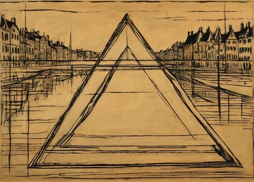 felucca,frame drawing,woodcut,triangular,pitchfork,the vitruvian man,sundial,cool woodblock images,vintage drawing,rhombus,tipi,sheet drawing,klaus rinke's time field,mobile sundial,hand-drawn illustration,vitruvian man,symmetric,tepee,triangle,sailboats,Art,Artistic Painting,Artistic Painting 01