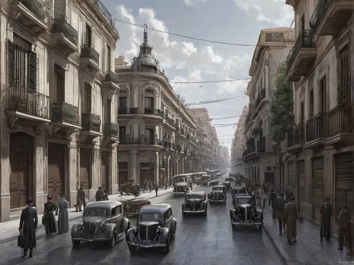 old havana,seville,larambla,the boulevard arjaan,buenos aires,street scene,havana,the lisbon tram,passeig de gracia,malaga,the cobbled streets,cocido madrileño,riad,digital compositing,concept art,alicante,toledo spain,via della conciliazione,toledo,the street,Conceptual Art,Fantasy,Fantasy 03