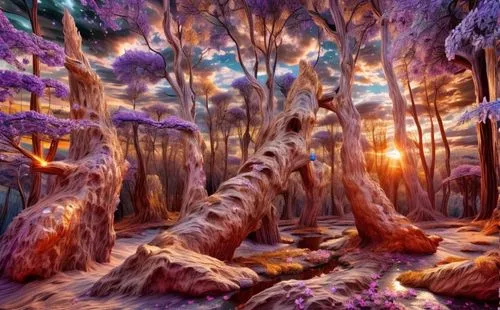 fairy forest,enchanted forest,mushroom landscape,fairytale forest,cartoon forest,forest of dreams