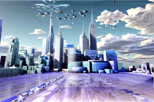 cartoon video game background,virtual landscape,cybercity,sky space concept,skyboxes,futuristic landscape