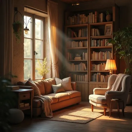 livingroom,living room,reading room,sitting room,bookcases,morning light,sunroom,home corner,bookshelves,sofaer,book wallpaper,danish room,bookcase,nook,home interior,furnishing,interiors,soft furniture,great room,coziness,Photography,General,Realistic