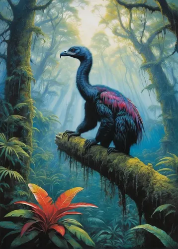 cassowary,tropical bird climber,quetzal,tropical bird,terrestrial animal,tirannosaurus,brontosaurus,dodo,tropical animals,tropical birds,guatemalan quetzal,dinosaruio,landmannahellir,exotic bird,aucasaurus,troodon,belostomatidae,dino,terrestrial vertebrate,pachamama,Conceptual Art,Fantasy,Fantasy 29