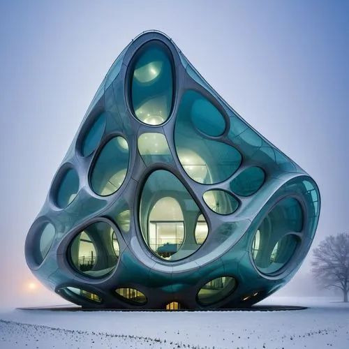 cubic house,futuristic architecture,futuristic art museum,snowhotel,cube house,ice hotel,solar cell base,modern architecture,cube stilt houses,snow shelter,helix,glass building,eco hotel,frame house,n