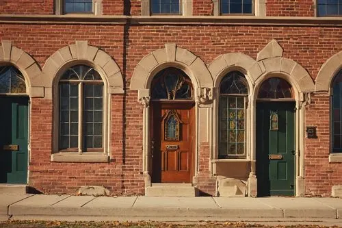 front door,cabbagetown,doorkeepers,row of windows,fredericton,charlottetown,dog street,gananoque,vestibules,villeray,doorsteps,doors,stoop,old brick building,pei,centretown,rowhouse,doghouses,brownstones,gravelbourg,Illustration,Paper based,Paper Based 12