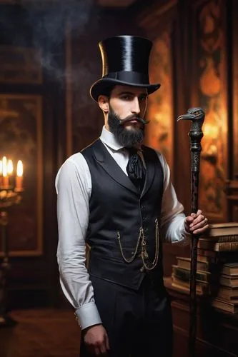 stovepipe hat,bartitsu,victoriana,drosselmeyer,gentlemanly,victorian style,tailcoat,victorian,victorianism,aristocrat,sarjeant,borsalino,blunderbuss,the victorian era,nobleman,arlovski,gounod,rimsky,haberdasher,pipe smoking,Art,Artistic Painting,Artistic Painting 40