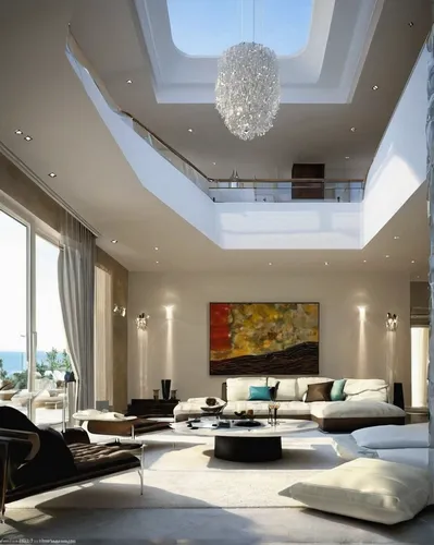 luxury home interior,penthouse apartment,modern living room,interior modern design,great room,living room,livingroom,modern room,modern decor,loft,contemporary decor,stucco ceiling,interior design,home interior,family room,sky apartment,luxury home,concrete ceiling,luxury property,beautiful home,Illustration,Retro,Retro 18