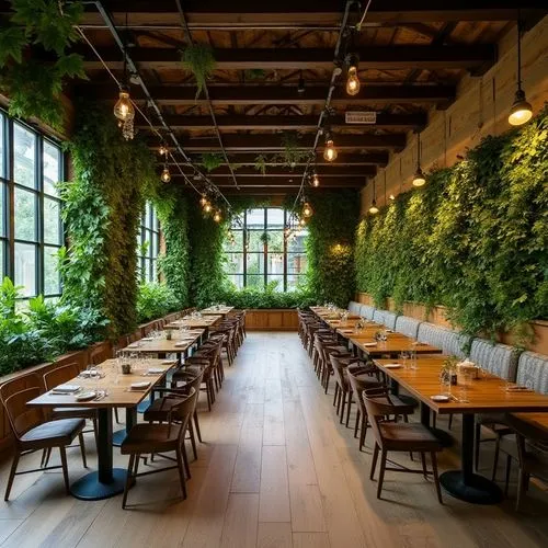  Commercial Space, restaurant,a restaurant with an ivy covered wall and seating,patios,patio,hanging plants,wintergarden,restaurant ratskeller,new york restaurant