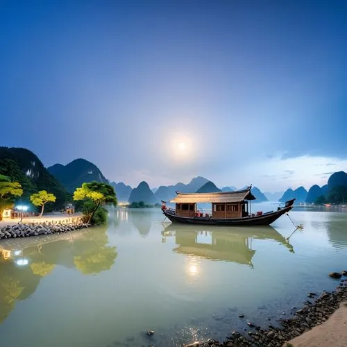 yangshuo,halong bay,guilin,halong,fishing village,yangshao,floating huts,southeast asia,tamenglong,vietnam,taxi boat,khao phing kan,tailandia,ham ninh,viet nam,huanglong,teal blue asia,vietnam vnd,boat landscape,ninh