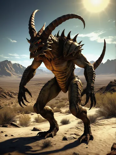 cynorhodon,massively multiplayer online role-playing game,gorgonops,steppe,erbore,scorpion,wyrm,draconic,saurian,desert background,drago milenario,landmannahellir,desert horned lizard,capture desert,kurai steppe,daemon,horned lizard,loukaniko,giant lizard,alien warrior,Conceptual Art,Oil color,Oil Color 03