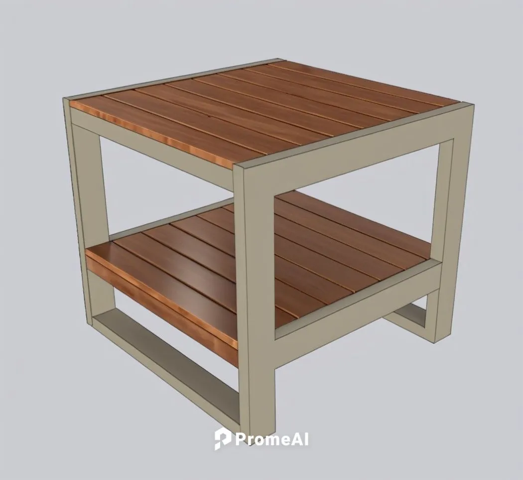 mesa  pintada  na cor bege escuro fosco, com prateleiras de madeira natural escuro. ,folding table,wooden table,wooden desk,small table,wooden shelf,wood bench,coffeetable,pallet pulpwood,wooden bench