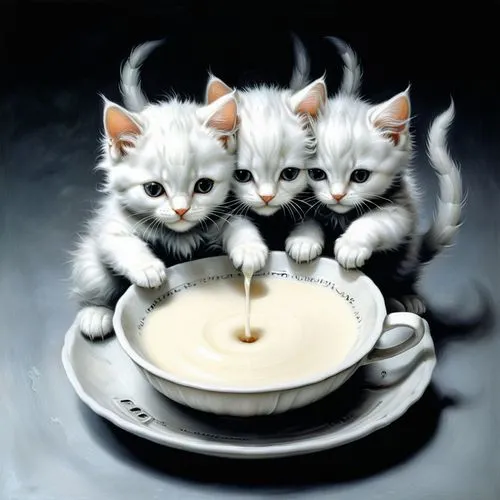 tea party cat,cat coffee,vintage cats,cat family,cat's cafe,kittens,Conceptual Art,Sci-Fi,Sci-Fi 02