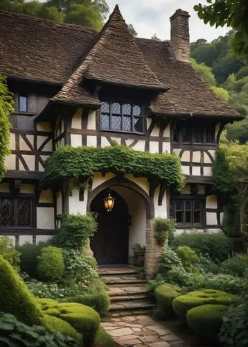 witch's house,timber framed building,shire,tudor,timbered,thatched cottage,half-timbered house,elizabethan manor house,knight house,thatched,half timbered,traditional house,nargothrond,house in the forest,ancient house,country cottage,gregynog,forest house,fairy house,stokesay,Illustration,Abstract Fantasy,Abstract Fantasy 08