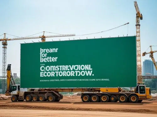 a large billboard on top of a construction site,billboard advertising,stobart,exporter,jcdecaux,container transport,rickmers