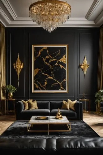 gold wall,gold stucco frame,black and gold,fromental,gold lacquer,luxury home interior,minotti,ornate room,gold paint stroke,contemporary decor,opulently,interior decor,gold paint strokes,opulent,modern decor,gold leaf,interior decoration,opulence,luxe,great room,Art,Classical Oil Painting,Classical Oil Painting 05