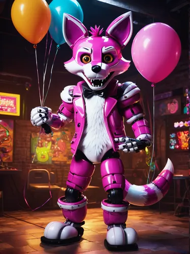 the pink panter,pink cat,3d render,furta,party banner,party animal,3d rendered,arcade games,birthday banner background,happy birthday balloons,80s,birthday balloon,pink balloons,party decoration,arcade game,party decorations,mascot,3d figure,furry,wind-up toy,Conceptual Art,Sci-Fi,Sci-Fi 08