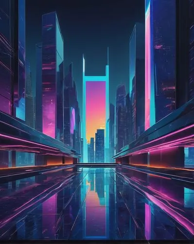 cybercity,futuristic landscape,synth,colorful city,cityscape,polara,metropolis,beautiful wallpaper,cyberscene,hypermodern,cyberpunk,80's design,futuristic,cybertown,samsung wallpaper,digitalism,cyberworld,cyberia,neon arrows,wavevector,Conceptual Art,Daily,Daily 21