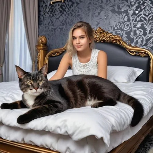 woman on bed,cat in bed,tereshchuk,girl in bed,zellweger,sobchak,lubomirski,dementieva,pliskova,knightley,pamukova,puchkova,marloes,iulia hasdeu castle,odalisque,noblewoman,tymoshenko,katzenjammer,savchuk,bedchamber,Photography,General,Realistic