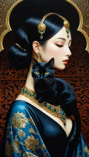 oriental princess,oriental painting,tretchikoff,oriental girl,geisha girl,kunqu,Illustration,Realistic Fantasy,Realistic Fantasy 08