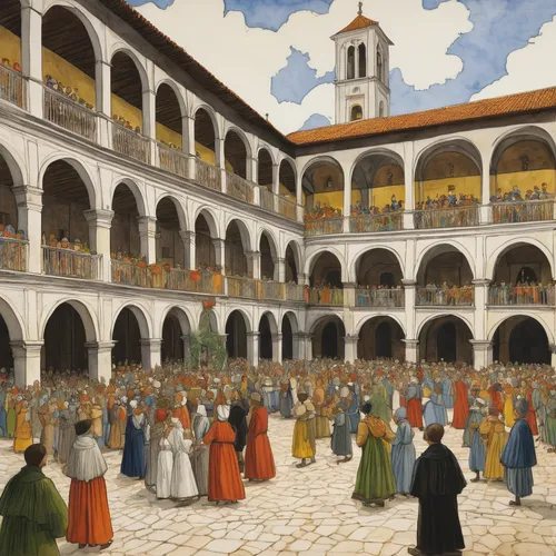 medieval market,the market,antigua guatemala,marketplace,caravanserai,principal market,church painting,covered market,convent,hacienda,vencel square,large market,zona colonial,plaza de armas,alcazar,courtyard,market introduction,inside courtyard,cordoba,procession,Illustration,Realistic Fantasy,Realistic Fantasy 31