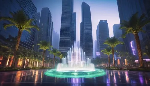 dubai fountain,klcc,city fountain,makati,fountains,komtar,titanum,miami,guangzhou,fountain,mubadala,hkmiami,kuala,dubai,futuristic landscape,jbr,cybercity,water fountain,dubia,polara,Conceptual Art,Fantasy,Fantasy 03