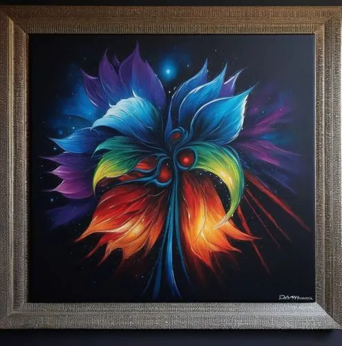 Painting Abstract Body Art Oil Painting,flower painting,oil painting on canvas,cosmic flower,abstract painting,passiflora,flower art,passionflower,oil painting,art painting,glass painting,vibrantly,pe