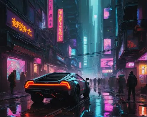 cyberpunk,neon arrows,neon,shanghai,futuristic,cityscape,lamborghini,lamborghini aventador,futuristic landscape,street canyon,aventador,neon lights,urban,futuristic car,lamborghini huracán,neon ghosts,lamborghini urus,colorful city,dystopian,alleyway,Illustration,Realistic Fantasy,Realistic Fantasy 11