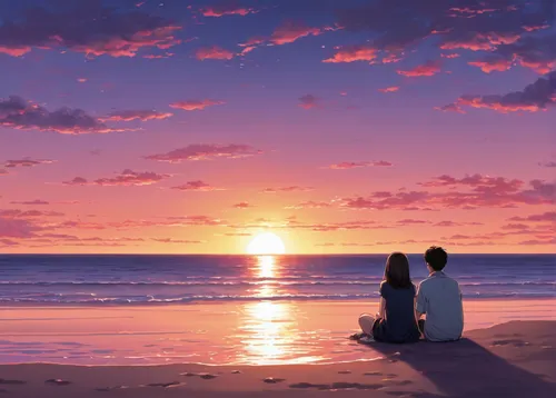 loving couple sunrise,romantic scene,vintage couple silhouette,couple silhouette,honeymoon,romantic night,beautiful moment,romantic,lover's beach,beautiful beach,beach background,sunset beach,dream beach,beautiful beaches,tramonto,love couple,love background,sunrise beach,wedding photo,eventide,Illustration,Japanese style,Japanese Style 09