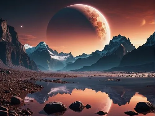 alien planet,lunar landscape,alien world,moonscape,futuristic landscape,valley of the moon,Photography,General,Realistic