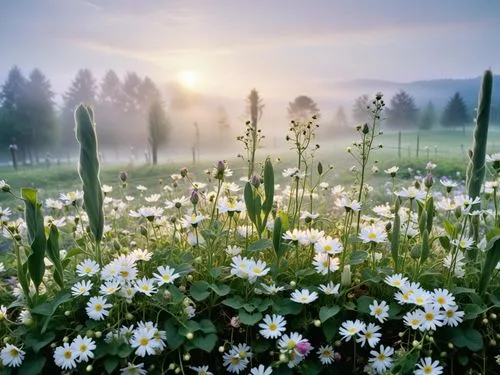 sunrise,meadows of dew,meadow landscape,meadow flowers,flowering meadow,spring meadow,flower meadow,field of flowers,meadow and forest,meadow,flower field,alpine meadow,spring morning,blanket of flowe