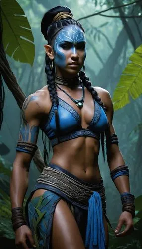 female warrior,warrior woman,tribal chief,blue enchantress,warrior east,avatar,polynesian,shaman,polynesian girl,kali,warrior pose,tribal,huntress,jaya,natural cosmetic,pocahontas,alien warrior,fantasy warrior,aborigine,wind warrior,Conceptual Art,Daily,Daily 08