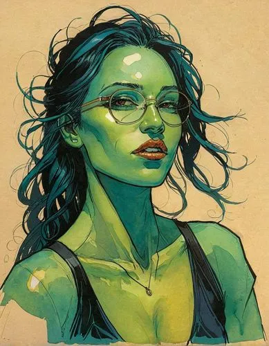 gamora,elphaba,greenglass,palahniuk,chryste,half orc,hulk,green skin,crocodile woman,nissa,kommuna,aoc,pao,jasinski,woman frog,monalisa,avenger hulk hero,gioconda,color pencil,promethea,Conceptual Art,Fantasy,Fantasy 08