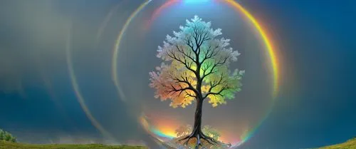 colorful tree of life,magic tree,bifrost,isolated tree,lone tree,celtic tree